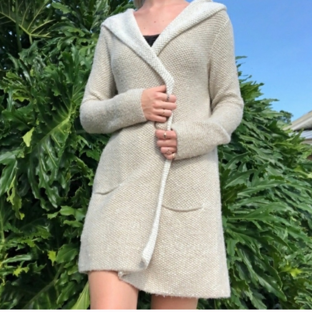 Zara Hooded Knit duster sweater - Picture 1 of 7